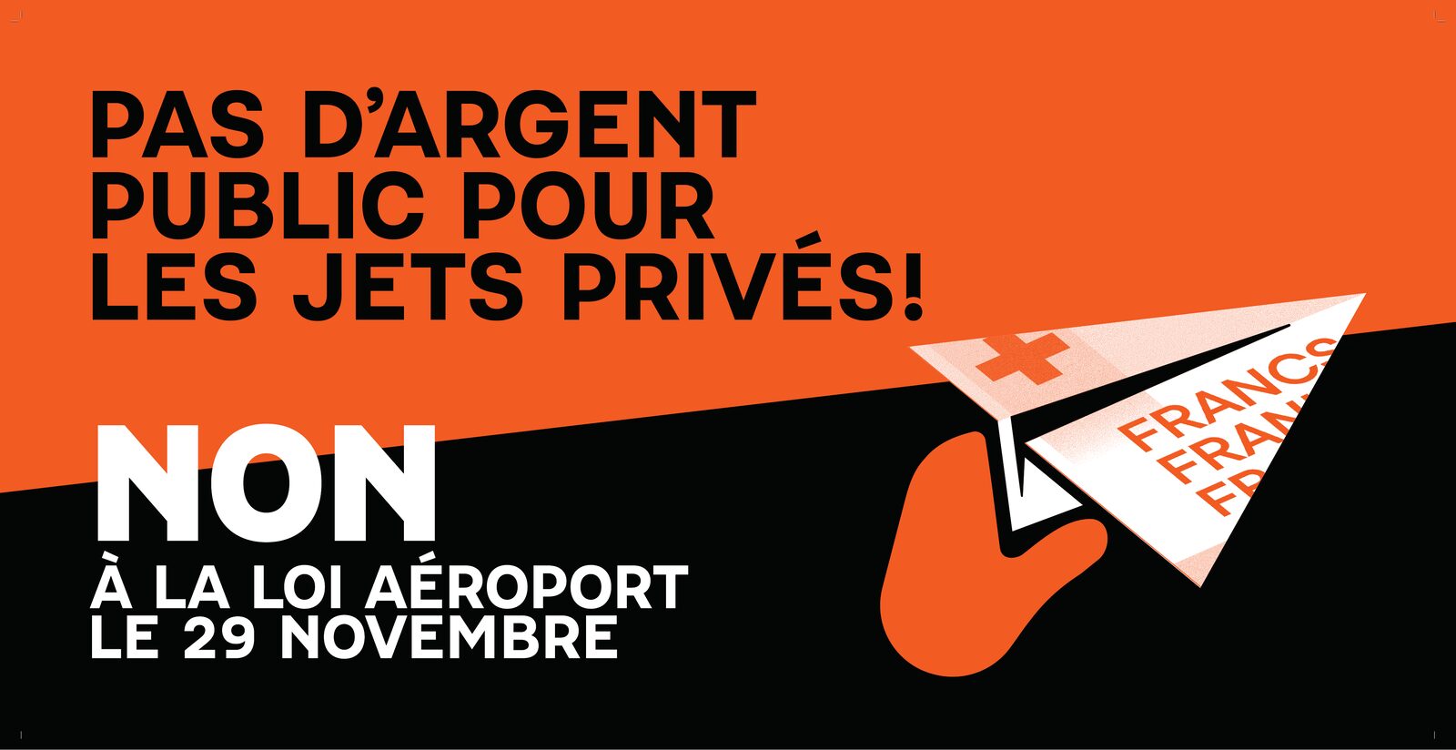 Aperçu du drapeau Pas d'argent public pour les jets privés